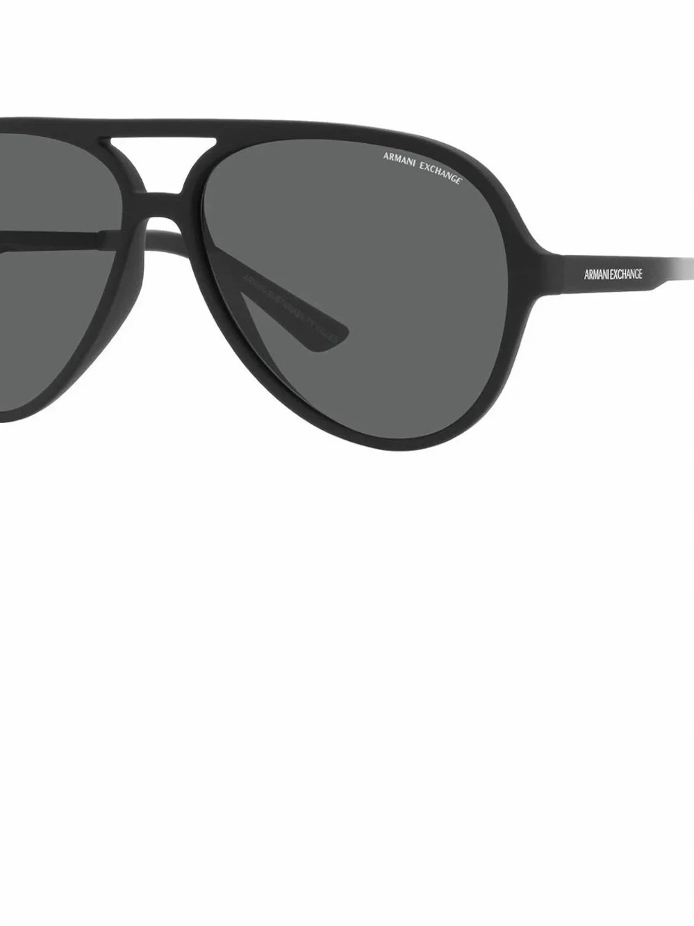 Armani Exchange Black Aviator Sunglasses with Dark Lenses